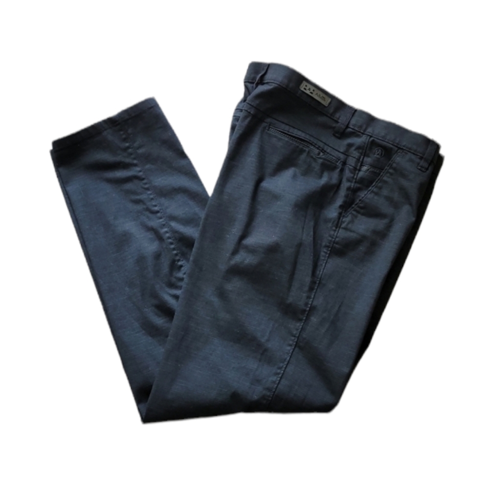 Albion Women's Chino Flat Front Cotton Blend Charcoal Black Pants 40 x 33